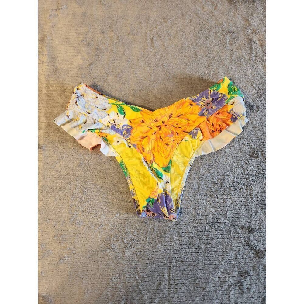 Aerie American Eagle size XS Yellow Floral Cheekiest Bikini Bottoms Swim